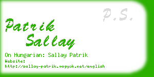 patrik sallay business card